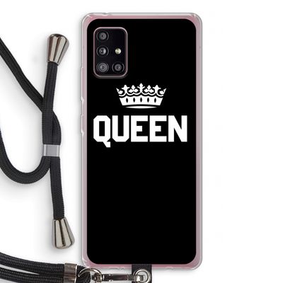 Queen zwart: Samsung Galaxy A51 5G Transparant Hoesje met koord