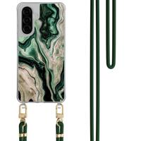 Samsung Galaxy A56 hoesje met groen koord - Green waves