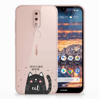 Nokia 4.2 Telefoonhoesje met Naam Cat Good Day