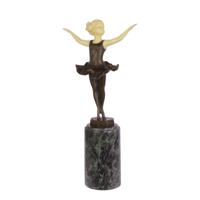 A RESIN MOUNTED BRONZE SCULPTURE OF A BALLERINA A RESIN MOUNTED BRONZE SCULPTURE OF A BALLERINA