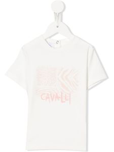 Roberto Cavalli Junior t-shirt imprimé à logo - Blanc