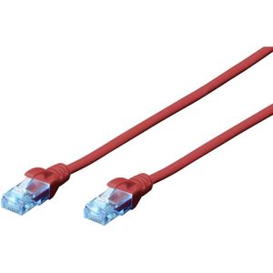 Digitus DK-1512-010/R RJ45 Netwerkkabel, patchkabel CAT 5e U/UTP 1.00 m Rood Verdraaide paren 1 stuk(s)