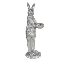Clayre & Eef Zilvere Decoratie konijn 13*11*33 cm 6PR3092ZI - thumbnail