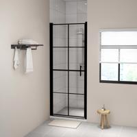 Douchedeur 91x195 cm gehard glas zwart