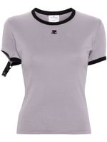 Courrèges t-shirt Buckle Contrast en coton - Gris