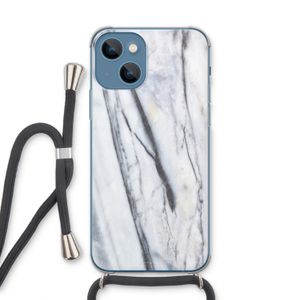 Gestreepte marmer: iPhone 13 Transparant Hoesje met koord