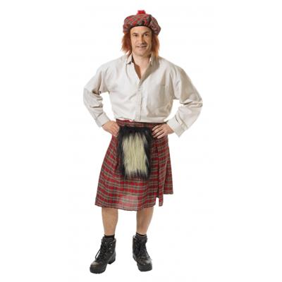 Carnaval verkleed Schots kostuum - voor heren - kilt rok en hoed - one size