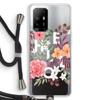 Hello in flowers: Oppo A94 5G Transparant Hoesje met koord
