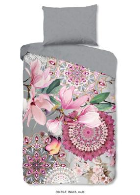 HIP Dekbedovertrek "mandala&apos;s en magnolia bloemen" - Multi - (140x200 cm) - Katoen Flanel