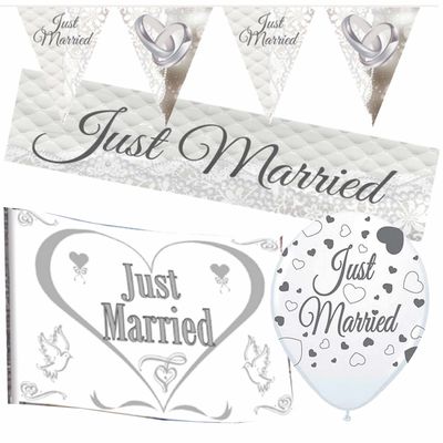 Feestartikelen pakket-Just Married thema