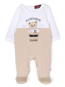 Aigner Kids pyjama en coton à imprimé graphique - Marron