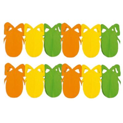 Paaseieren Pasen versiering papieren slinger - 2x stuks - 3 meter - kleuren mix Paaseieren Pasen versiering papieren slinger - 2x stuks - 3 meter - kleuren mix