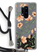 Peachy flowers: OnePlus 8 Pro Transparant Hoesje met koord
