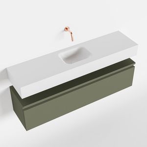 Toiletmeubel Mondiaz Andor | 120 cm | Meubelkleur Army | Lex vrijhangend wastafel Talc Midden | Zonder kraangat