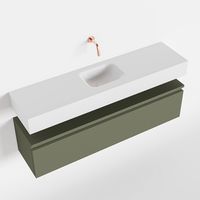 Toiletmeubel Mondiaz Andor | 120 cm | Meubelkleur Army | Lex vrijhangend wastafel Talc Midden | Zonder kraangat
