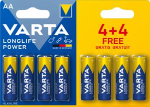 Batterij Varta AA 4+4 Alkaline Longlife Power