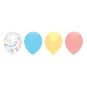 Feestversiering multi-kleuren-mix thema ballonnen 6x stuks 30 cm   -