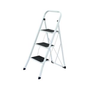 Huishoudtrap - grijs/zwart - metaal/kunststof - 105 cm - vouwtrap / antislip / 3 treden