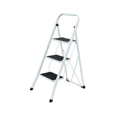 Huishoudtrap - grijs/zwart - metaal/kunststof - 105 cm - vouwtrap / antislip / 3 treden