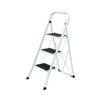 Huishoudtrap - grijs/zwart - metaal/kunststof - 105 cm - vouwtrap / antislip / 3 treden Huishoudtrap - grijs/zwart - metaal/kunststof - 105 cm - vouwtrap / antislip / 3 treden