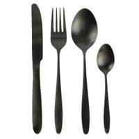 Bestekset Tableware Collection - 16 delig - zwart - RVS - 4 personen