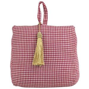 Mars & More deurstopper - katoen|polyester - rood geruit - 20 x 18 cm