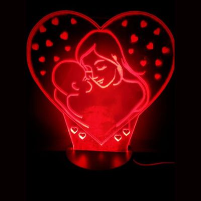 3D LED LAMP - MOEDER MET KIND - Ontwerp-zelf.nl