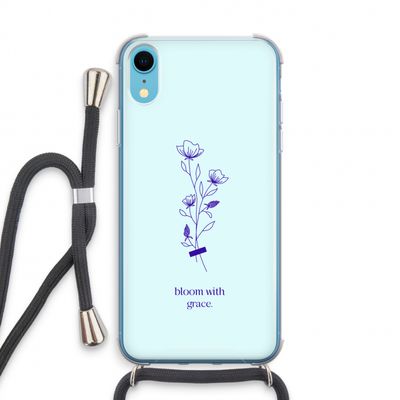 Bloom with grace: iPhone XR Transparant Hoesje met koord
