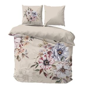 iSleep Dekbedovertrek Anna - Licht Beige - Lits-jumeaux 240x200/220 cm