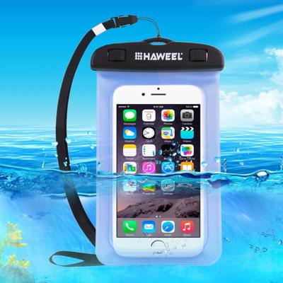Transparante HAWEEL universeel Waterdicht tas met Lanyard voor iPhone 6 & 6 Plus / 6S & 6S Plus, Samsung Galaxy S6 / S5 / Note 5(blauw)