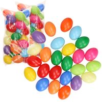 150x stuks gekleurde kunststof paaseieren decoratie 6 cm hobby - thumbnail