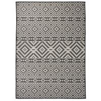 VidaXL Buitenkleed met patroon platgeweven 200x280 cm zwart