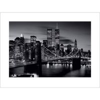 Kunstdruk Brooklyn Bridge Black and White 80x60cm