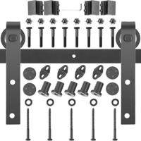 VEVOR Track Kit Deur 150 kg Laadvermogen Houten Deur Track Kit 183 cm Schuifdeur Hardware Roller Track Rail Kit Gemaakt van Koolstofstaal met Stabiele Ontwerpdetails Geschikt voor 35-45 mm Dikke Deur