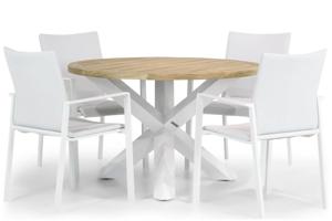 Lifestyle Rome/Wellington 120 cm rond dining tuinset 5-delig