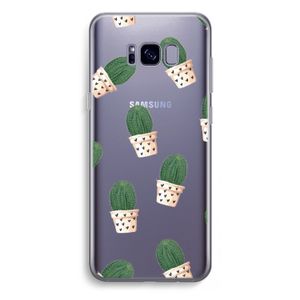 Cactusprint roze: Samsung Galaxy S8 Plus Transparant Hoesje