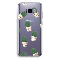 Cactusprint roze: Samsung Galaxy S8 Plus Transparant Hoesje