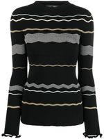 Proenza Schouler pull nervuré à rayures - Noir - thumbnail