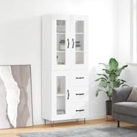 Hoge kast 69,5x34x180 cm bewerkt hout wit