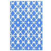 vidaXL Buitenkleed 120x180 cm PP blauw en wit