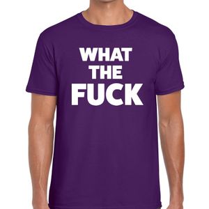 What the Fuck tekst t-shirt paars heren