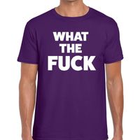 What the Fuck tekst t-shirt paars heren - thumbnail