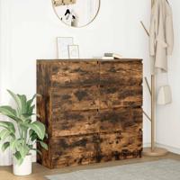 Dressoir 100x35x99 cm bewerkt hout gerookt eikenkleurig