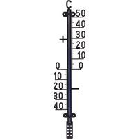 Zwarte binnen/buiten thermometer 41 cm   -