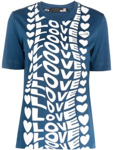 Love Moschino T-shirt met logoprint - Blauw