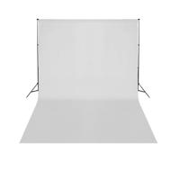 VidaXL Telescopisch achtergrondsysteem en witte achtergrond 3x5 m