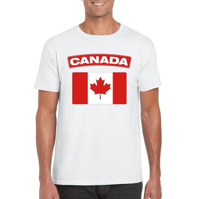 Canada supporters t-shirt - met vlag print - wit - voor heren - landen - kleding Canada supporters t-shirt - met vlag print - wit - voor heren - landen - kleding
