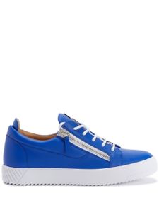 Giuseppe Zanotti baskets en cuir à fermeture zippée - Bleu