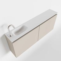 Toiletmeubel Mondiaz Ture | 120 cm | Meubelkleur Linen | Eden wastafel Talc Links | 1 kraangat