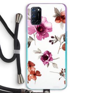 Geschilderde bloemen: Oppo A52 Transparant Hoesje met koord
